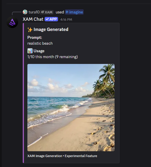 XAM Imagine Example - Realistic Beach